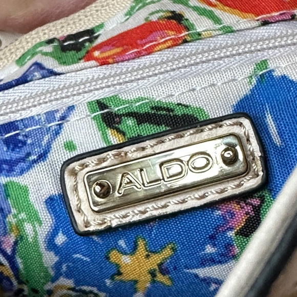 Aldo Ostrich Straw Crossbody Ivory Tan - Picture 2 of 8